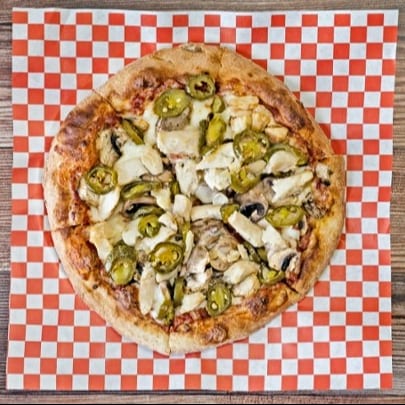 Spicy Chicken Pizza.